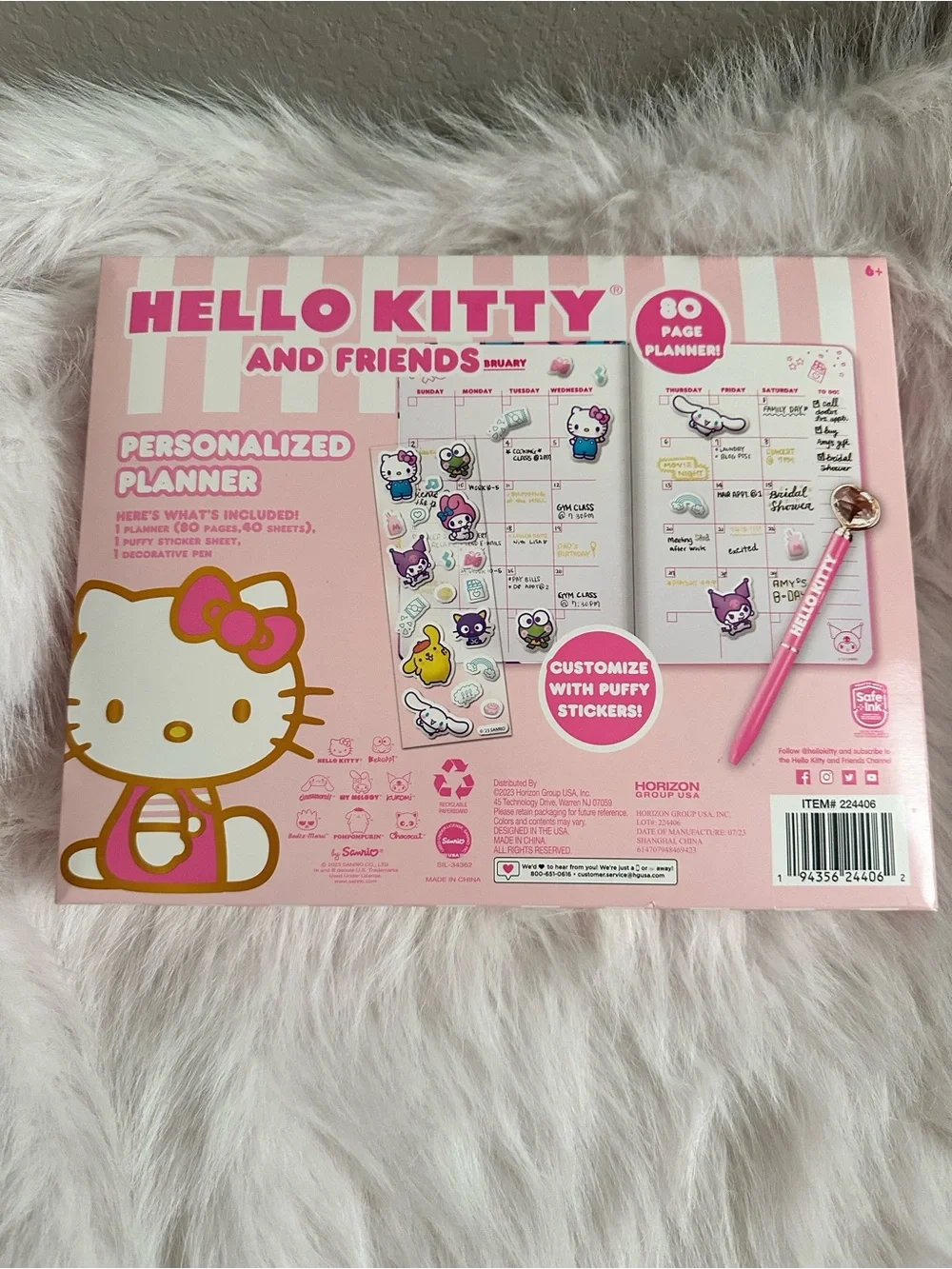 Hello Kitty Pink and Multicolor Personalized Planner Set